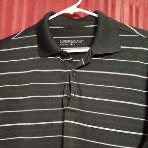 Striped nike golf dri fit shirt